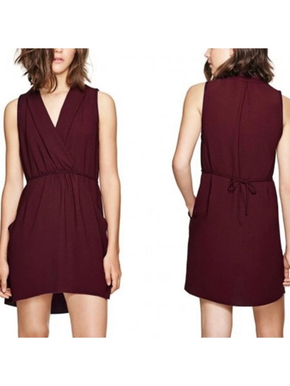 Aritzia Wilfred Burgundy Maroon Sabine dress Sz S